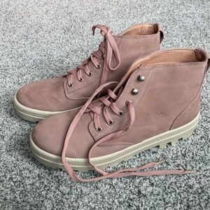 Naot Dusty Pink Lace-Up Boots